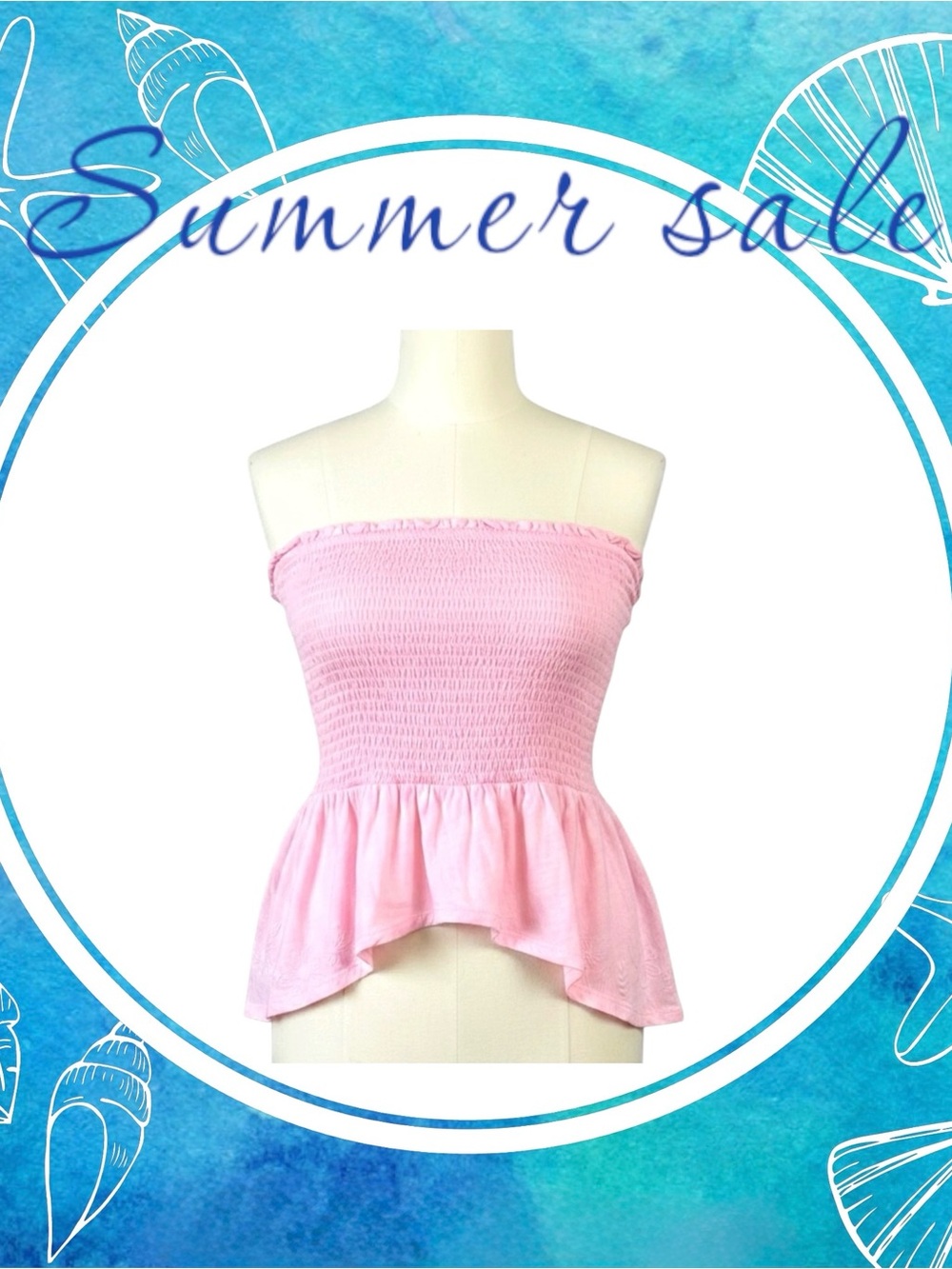 torrid Light Pink Strapless Smocked Peplum Camisole